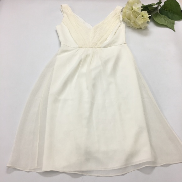 🎊🌸🎉HP🎊🎉💕J. Crew Ivory V-neck dress Sz 4 - Picture 8 of 8
